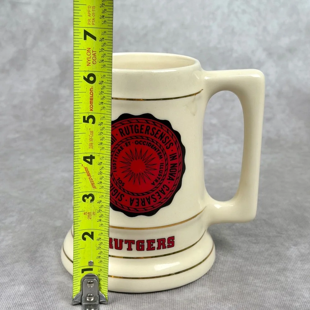 Vintage Rutgers University Ceramic Beer Stein Gold Trim USA Made College Mug